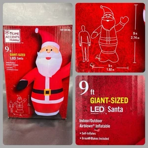 9ft Airblown Christmas Inflatable Giant Santa Claus LED Yard Outdoor Holiday Fun - Picture 1 of 9