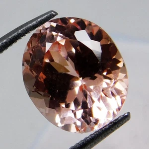 Piedra preciosa suelta corte ovalado certificado morganita rosa natural impecable de 8,40 quilates - Imagen 1 de 8