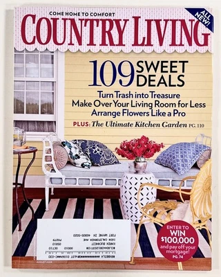 2009 Aug COUNTRY LIVING Trash to Treasure FLOWER ARRANGING Living Room Reno MORE Foto 1 de 4