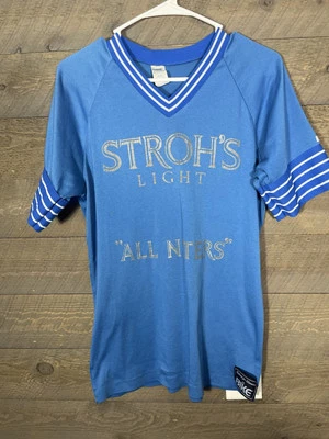 复古自行车运动棒球 Jersy 衬衫大号蓝色 80 年代 — 第 1/3 张图片