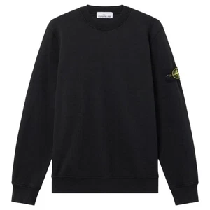 Stone Island Black Crewneck Sweatshirt L Unisex Authentic Designer Italian F/S - Picture 1 of 8