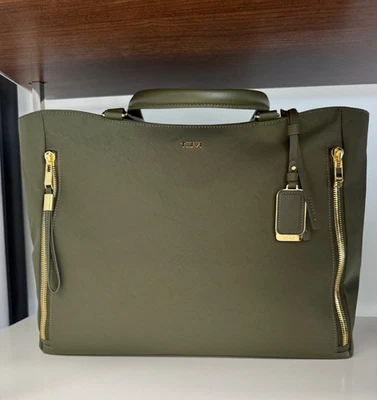NWT Tumi Voyageur VALETTA LARGE Tote Laptop Carryall Bag - OLIVE with GOLD ❗️ - Image 1 of 4