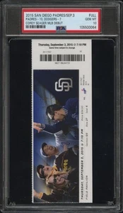 2015 Full Ticket Corey Seager Rookie MLB Dodgers Debut Game * PSA 10 GEM MINT - Bild 1 von 2