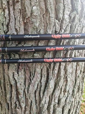 Lote de 3 cañas de pescar Ugly Stik GX2 SPINNING grafito duradero Foto 1 de 4