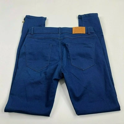 Zara Medium Wash Denim Moto Zipper Skinny Jeans Size 6 (Fit 27W 29L) - Image 1 of 4