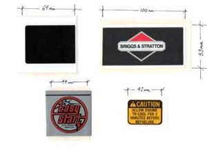 Briggs & Stratton / Rover-Scott Bonnar Model 45 Black & Red Repro Engine Decals - Picture 1 of 1