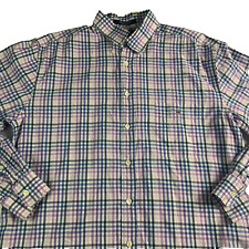 GANT SHIRT MENS LARGE Checked Blue White Pink Long Sleeve Smart Casual