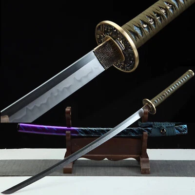 SWORDMAKER Handmade Katana Clay Tempered T10 Steel Japanese Samurai Sword Full Tang Sharp