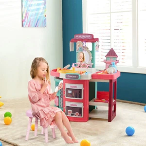 Girls Vanity Set Dressing Table With Mirror Children Kids Play Role Toy Set Gift - Picture 1 of 18