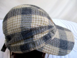 KURTZ..BROWN & GRAY..PLAID..WOOL..TRUCKER..HAT..ONE SIZE - Picture 1 of 5