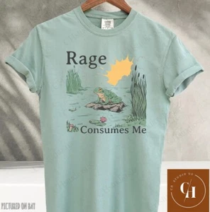 Rage Consumes Me Shirt, Frog Pond TShirt, Meme Frog Shirt, Vintage Style Unisex - Picture 1 of 8
