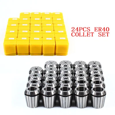 24PCS ER40 Collet Set Metric Spring Collet Milling Lathe CNC Chuck Bit Holder - Image 1 of 4