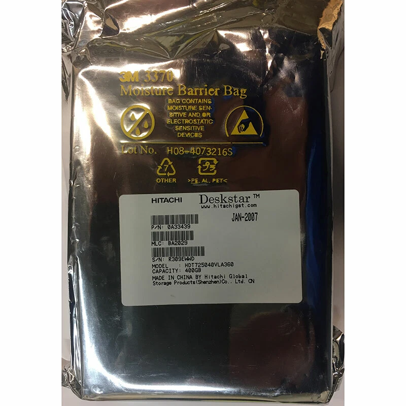 0A33439 - Hitachi 400GB 7200 RPM SATA 3.5" HDD manufacture refurbished - Image 1 of 1