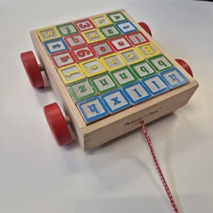 Melissa und Doug 123 ABC Tier Alphabet Block Wagen Nachziehspielzeug Gebäude - Bild 1 von 6