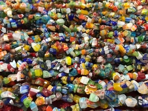~5 Strand Lot💕32-34 inch~ Millefiori glass chip bead mix~ Small to Medium! - Picture 1 of 6