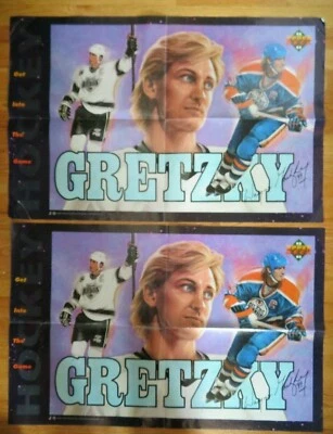 2 1992 Promotional Upper Deck WAYNE GRETZKY No 99 KINGS EDMONTON OILERS Posters - Image 1 of 4