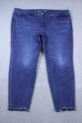 Jeans INC para mujer 24W azul tiro alto pierna ajustada lavado medio elástico denim 46x29 Foto 1 de 4