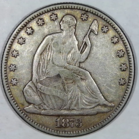 1873 CLOSED 3 SILVER SEATED LIBERTY HALF DOLLAR #X126 Cover