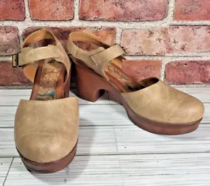 BOC Mujer Natasha Zueco Plataforma Bomba Cuero Zapatos Coñac Marrón Talla 10M - Imagen 1 de 9