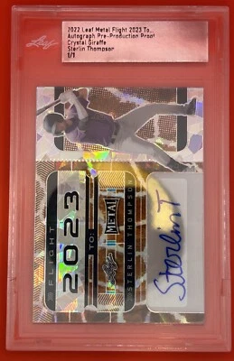 2022 Leaf Metal Flight Sterlin Thompson Chrystal Giraffe Press Proof Auto 1 of 1 - Image 1 of 2