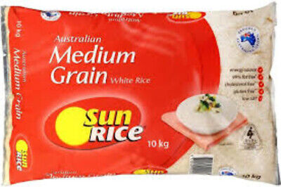  Australian Sunrice Medium Grain White Rice 10kg - Quick Post • 28.99$