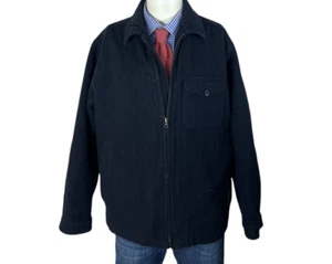 Abercrombie & Fitch Field Jacket Navy Blue Wool Blend - Picture 1 of 7