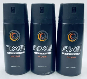 3 axe musk body spray deodorant 5oz ea scuffed exterior - Picture 1 of 2