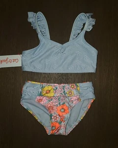 Girls Floral Bikini Swimsuit - Cat & Jack Size XS 4-5  - Picture 1 of 2