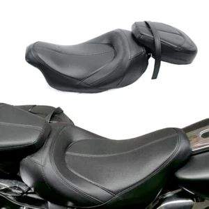 Black Driver Passenger Seat For Harley Road Street Electra Glide 2009-2021 10 11 - Imagen 1 de 5
