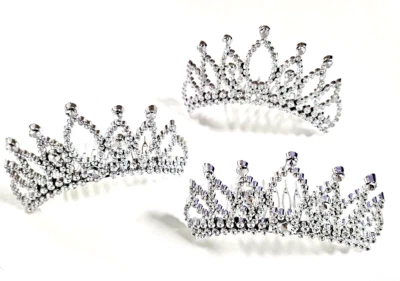 Time to Party Princess Crown Fancy Dress Tiaras Party Plastic Tiara Pack Of 3 - Image 1 of 4