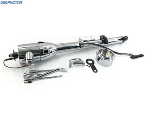 30" Auto Column Shift Tilt Steering Column with Key & Wheel Adapter Chrome - Picture 1 of 9