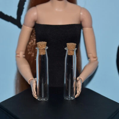 Barbie Juego de 2 Botellas Altas de Almacenamiento de Vidrio con Tapones de Corcho Diorama Accesorio Foto 1 de 3