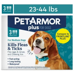 PETARMOR Plus for Medium Dogs 23-44 lbs, Flea & Tick Prevention for Dogs - Picture 1 of 8