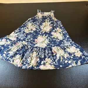 Polo Ralph Lauren Floral Dress Sleeveless Ruffle Hem Blue Pink Girls XL (16) - Picture 1 of 12