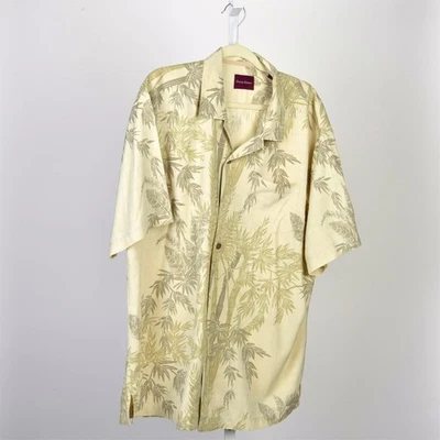 Camisa de campamento Tommy Bahama azul estampado tropical 100 % seda talla XL Foto 1 de 3