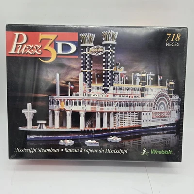 Wrebble Puzz 3D Mississippi Steamboat 718 Piece Puzzle New Sealed  - Image 1 of 4