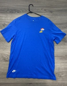 Nike Sportswear Club Essentials Multi Swoosh Tee Blue Men’s Large L - Picture 1 of 13