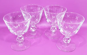 Libbey Rock Sharpe Stardust Stemmed 3 7/8” Liquor Cocktail Juice Set Of 4 - Picture 1 of 7