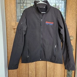 Mens Costco Uniform Black Fleece Lined Weather Employee Zip Jacket M Orem Utah - Picture 1 of 11