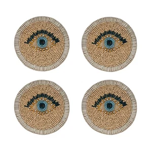 NEW Joanna Buchanan Evil Eye Coaster Set 4pce - Picture 1 of 4