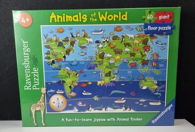 New Ravensburger Jigsaw Animals of the World Giant Floor Puzzle 60 pieces 4+ - Image 1 of 4
