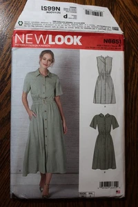 New Look N6651 Shirtwaist Dress w Elastic Waist Sz 10-22 UNCUT Pattern - Picture 1 of 3