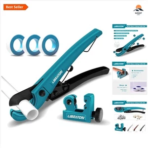 Plastic Pipe Cutter Set 0-31mm Hose Tube Cutter with PTFE Seal Tape for Plumbing - Picture 1 of 9