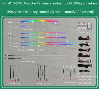 64 colores LED luz ambiental ambiente ambiente ambiente ambiente ambiente para Porsche Panamera 2010-2016 Foto 1 de 4