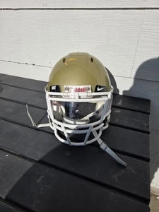 Riddell Youth Football Helmet White -Med Clear Visor And Chin Strap Gold - Picture 1 of 8