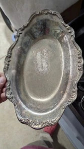 Wallace Baroque Silverplate Large Deep Well Serving Tray 19.5" x 13.75" - Picture 1 of 2