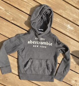 BOYS Abercrombie Kids A&F Sweatshirt Muscle Hoodie SZ M Gray