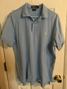 Camisa Polo Para Hombre Ralph Lauren Mangas Largas Azul Calce Personalizado Grande - Imagen 1 de 4