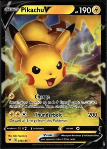 GCC Pokémon Pikachu V Vivid Tensione 043/185 Olo Ultra Raro - Foto 1 di 2
