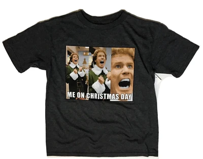 Elf "Me On Christmas Day" Gray Shirt -Boy's Size M (8) NEW - Image 1 of 2